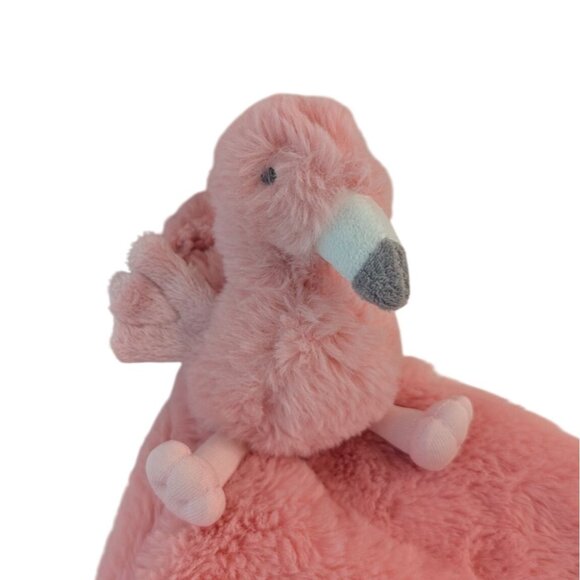 Cloud Island Pink Flamingo Lovey 14" Baby Security Blanket Bird Satin Trim - Picture 2 of 6
